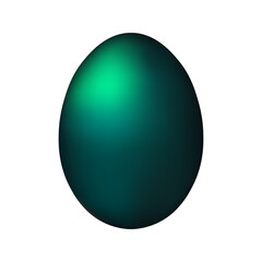 Dark green chicken egg for easter Realistic and volumetric egg