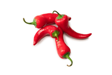 Red hot chili pepper isolated on a white background.