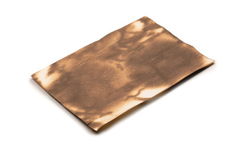 Burnt paper isolated on a white background.