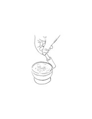 Meditation Bowl and Hand