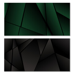 Abstract polygonal pattern. Set of two dark gradient polygonal backgrounds. Background design, cover, postcard, banner, wallpaper