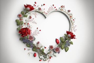 Valentine's Day Special Delicate Petal Heart Frame with Place for Your Inscription - The Perfect Gift for Your Loved One.