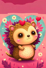 hedgehog with a heart