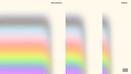 Prismatica Minimalist LGBTQ Rainbow Inclusive Progressive Fuzzy Pride Flag Layout with Grain Texture and Editable Text on Light Background
