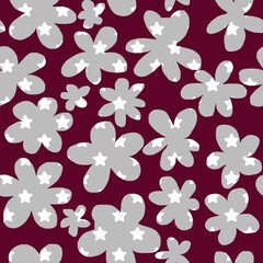 Seamless abstract pattern with floral ornament