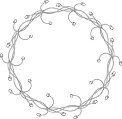 Graphic flower composition. Flowers of poppies. Wreath