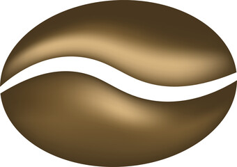 Isolated coffee bean on a white background.