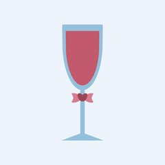 love vector wine glass with heart isolated illustration