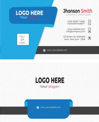 Double sided business card template modern and clean style
