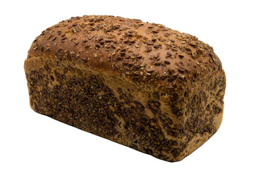 Black bread isolated on a white background. Close up. Sliced ​​bread.