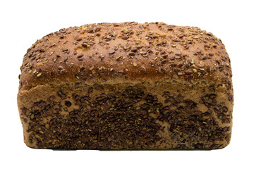 Black bread isolated on a white background. Close up. Sliced ​​bread.
