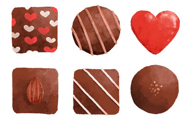 手描き水彩風のチョコレートのイラスト