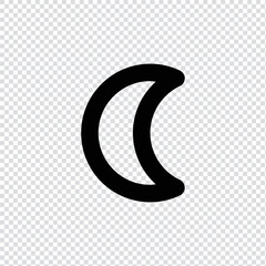 Moon, night mode outline icon in transparent background, basic app and web UI bold line icon, EPS10