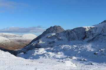 Fototapeta premium Snowdonia glyderau carneddau cwm idwal ogwen winter