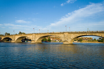 London Bridge in Lake Havasu, old historic bridge rebuilt with original stones