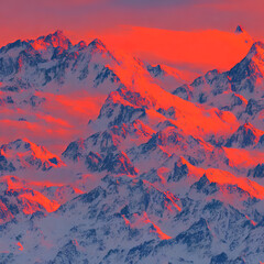 Fototapeta na wymiar Sunset In The Mountains “Generative AI”