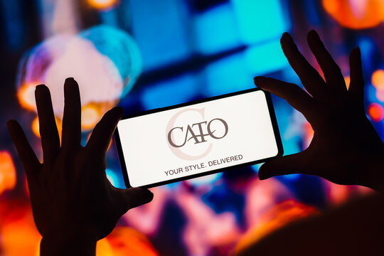 January 18, 2023, Brazil. In this photo illustration, the Cato Corporation logo is displayed on a smartphone screen.