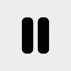 Pause filled icon in transparent background, basic app and web UI bold line icon, EPS10