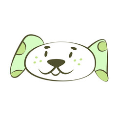 Funny doodle dog face. Cute baby illustration.
