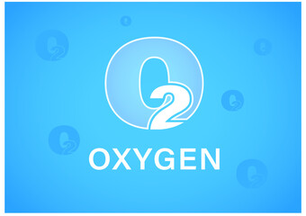 Oxygen O2 molecule logo design