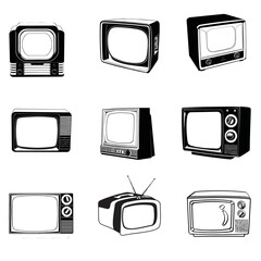 Set of televisions doodles, vector set of television, doodles set of television, vector set of gadgets, vector set , 