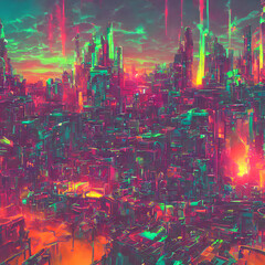Futuristic City Background "Generative AI"