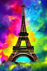 Artistic Eiffel Tower in Paris
