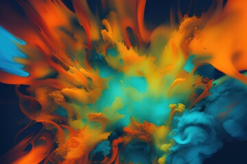 Blue and orange abstract liquid backdrop