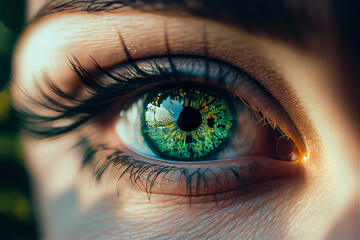 Fototapeta na wymiar Macro Close up of Human Eye. Generative ai