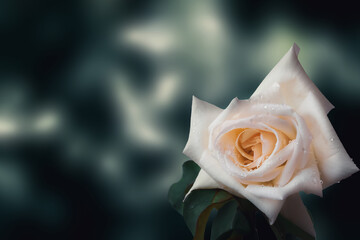 white color rose and blur background