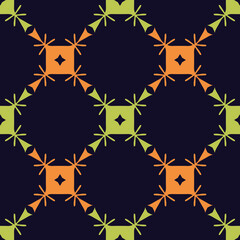 Seamless pattern with bright geometric ornament.