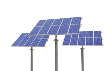 Solar panels in realistic 3d render