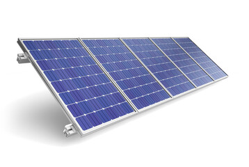 Solar panels in realistic 3d render