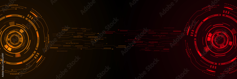 Wall mural abstract technology hi-tech data transfer connection background vector illustration.
