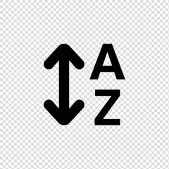 Sort text outline icon in transparent background, basic app and web UI bold line icon, EPS10