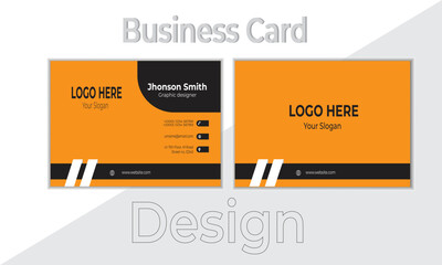 Black and orange simple corporate business card design 