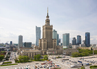 Fototapeta na wymiar View of the center of Warsaw.Poland.