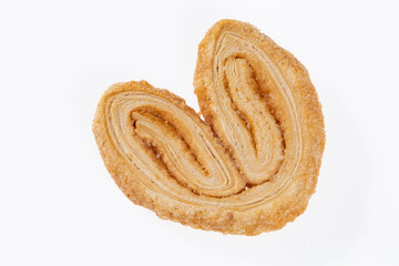 Bakery And Pastry - Tasty Puff Pastry Hearts Covered With Sugar; Photo White Background