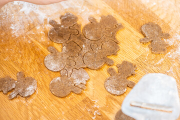 Gingerbread cookies in the making.