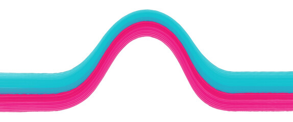 Colorful abstrasct curve with hand painted water color technique, magenta and blue, wave, up and down, soft, half contrast, transparent background, png, design, brush layer, unique wallpaper