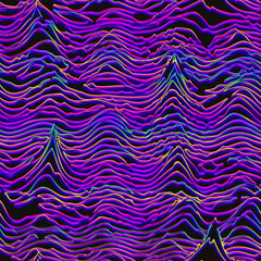Obraz premium Neon grunge waves. Seamless texture