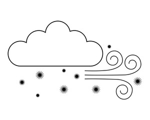 blizzard weather line icon vector. blizzard weather sign. isolated contour symbol black illustration