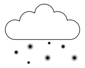 snow weather line icon vector. snow weather sign. isolated contour symbol black illustration