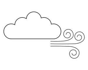 Wind linear icon. Cold fresh air swirl. Whirlwind. Good smell, evaporation. Thin line customizable illustration. Contour symbol. Vector isolated outline drawing. Editable stroke