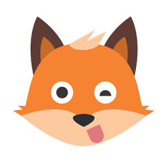 Fox Emoji logo. Vector illustration EPS
