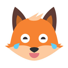 Fox Emoji logo. Vector illustration EPS