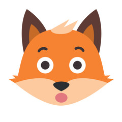 Fox Emoji logo. Vector illustration EPS