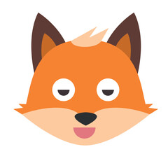Fox Emoji logo. Vector illustration EPS