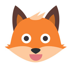 Fox Emoji logo. Vector illustration EPS