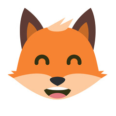 Fox Emoji logo. Vector illustration EPS